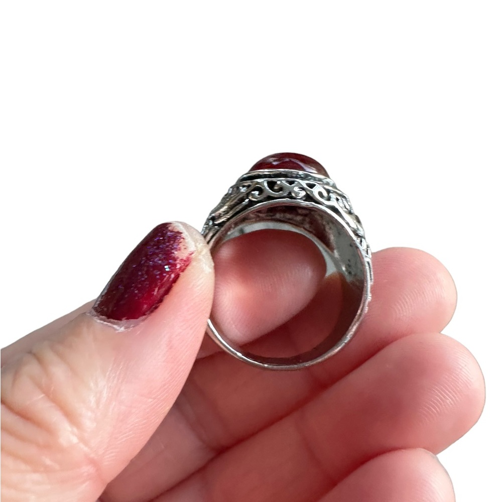 Ruby Stone Class Ring Style Ring - Picture 6 of 10